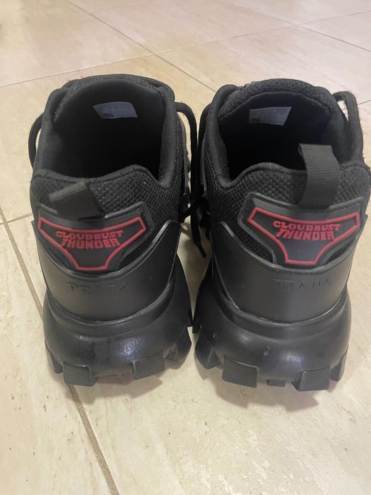Prada  Black Cloudbust thunder knit fabric sneakers
