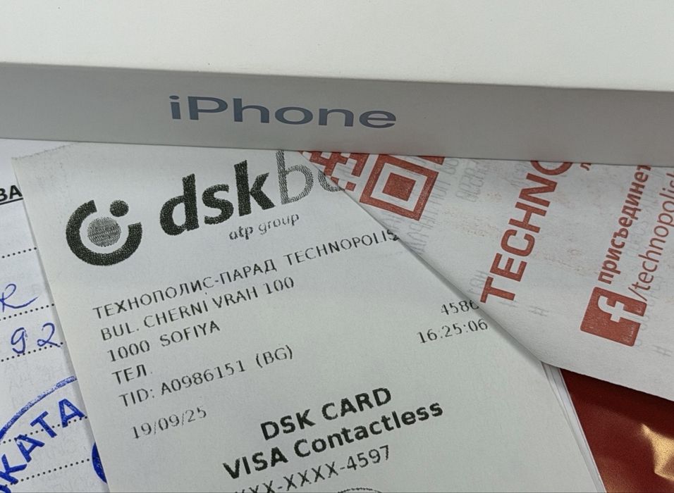 *** КАТО НОВ 256GB iPhone 17 Air 5G Гаранция Technopolis 2027г. Blue
