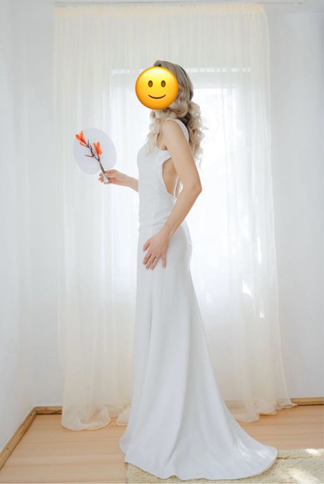 Rochie de mireasa, mărime XS, cu trenă și spatele gol