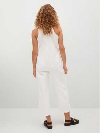 Нов гащеризон Mango Khris Dungarees White Regular Fit
