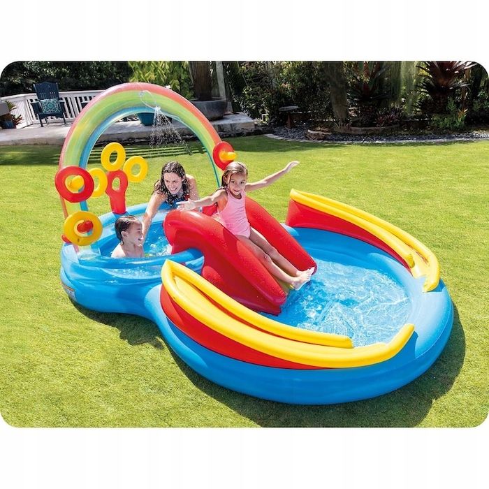 Piscina cu topogan 297x193x135 cm