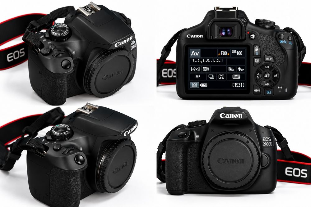 Canon EOS 2000D + 18-55mm + 50mm f/1.8 STM + 3 baterii + accesorii
