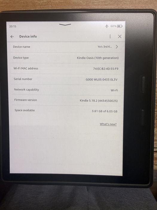 Kindle Oasis 3 stare foarte buna