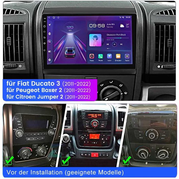 Мултимедия Android Fiat Ducato Peugeot Boxer Citroen Jumper навигация