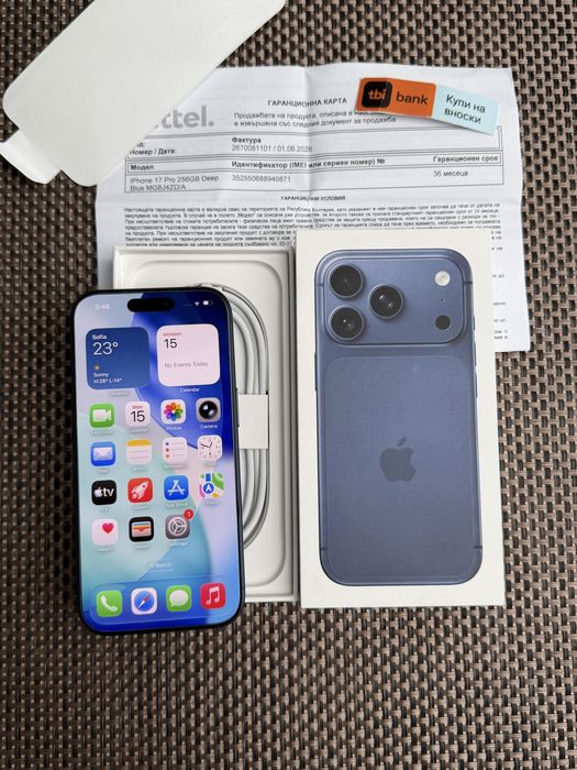 НОВ! *ЛИЗИНГ* iPhone 17 Pro 256Gb Deep Blue 36М ГАРАНЦИЯ