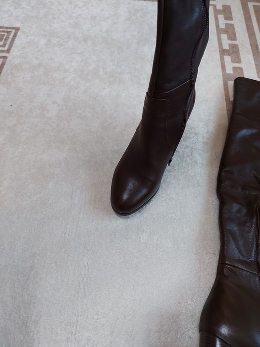 Новые ботфорты зима кожа