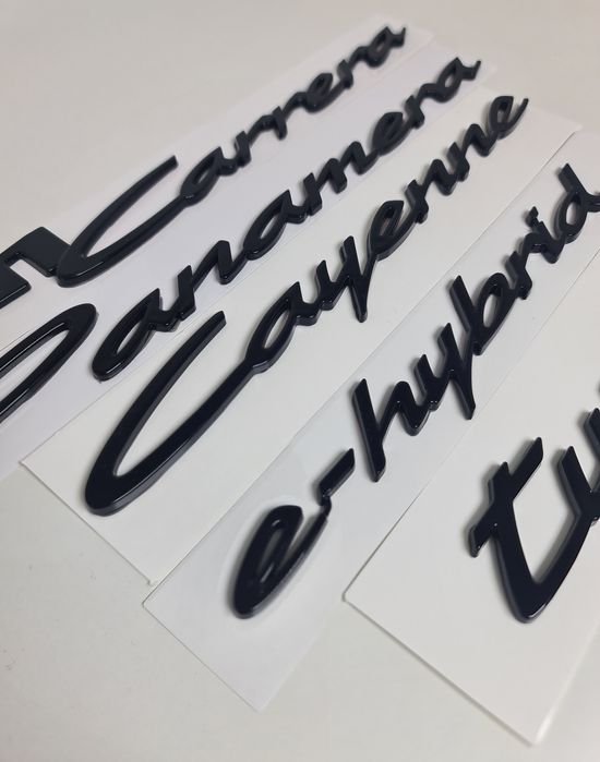 Emblema-Sigla-Logo-Porsche-Neagra-Cayenne-Panamera-911-Turbo-E-Hybrid