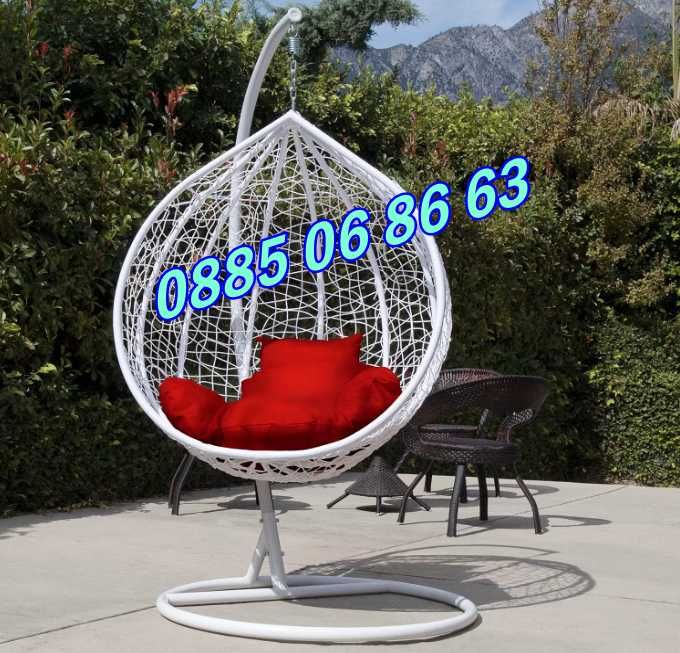 Градинска люлка гнездо, бяла люлка гнездо с възглавници