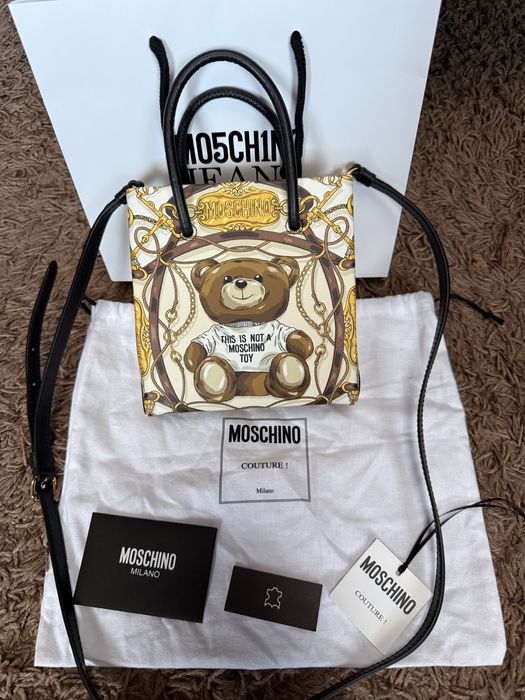 Кожена чанта Moschino Couture