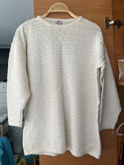 Pulover alb tricotat