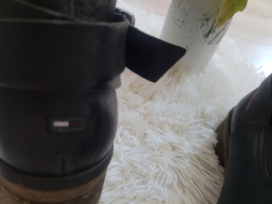 Черни боти естествена кожа MANIFELD, черни боти естествена кожа черни