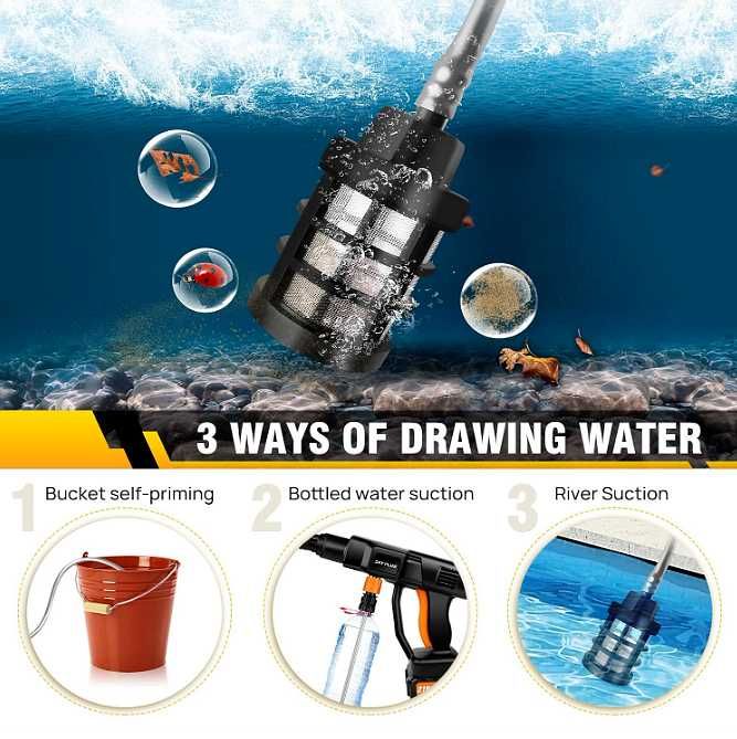 Акумулаторна водоструйка 1500W 70BAR с две батерии 2x96W