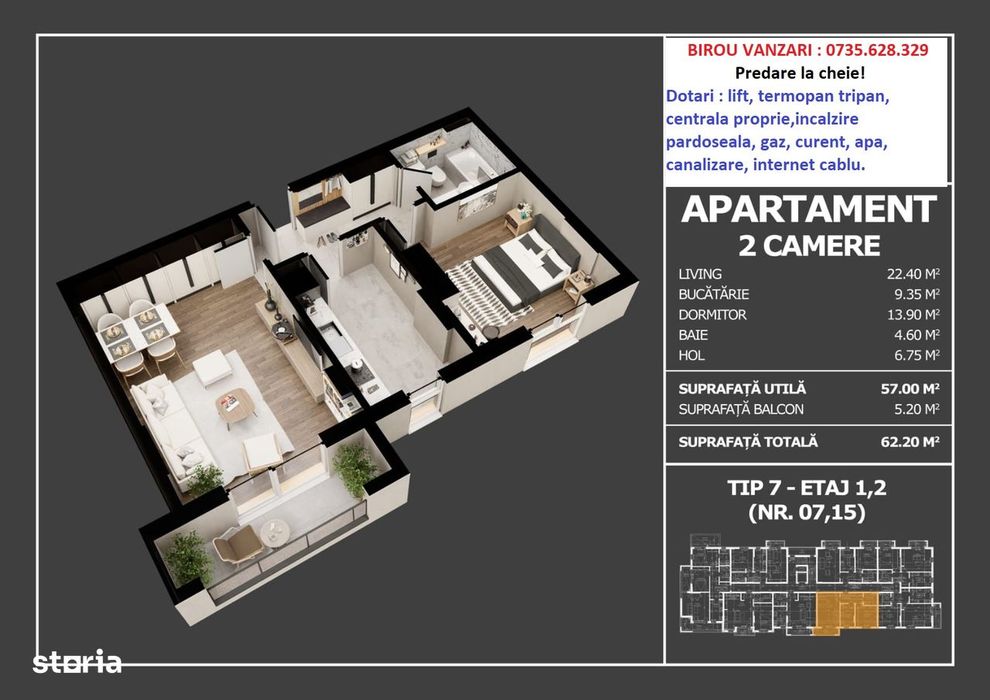 Apartament cu vedere libera - 2 camere - Oltenitei - Laurentiu Raiciu — fotografia 1