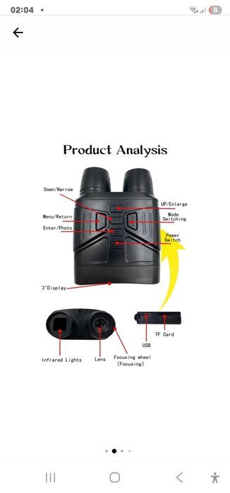 Binoclu Digital Night Vision 5x Zoom, Bigshot BSNV400, cu Inregistrare Video si Fotografiere, Suport Card microSD, nou.