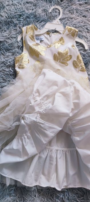 Rochițe de ocazie/ nunta, alb/ivory, H&M Elsa,6 ani 116-122-128