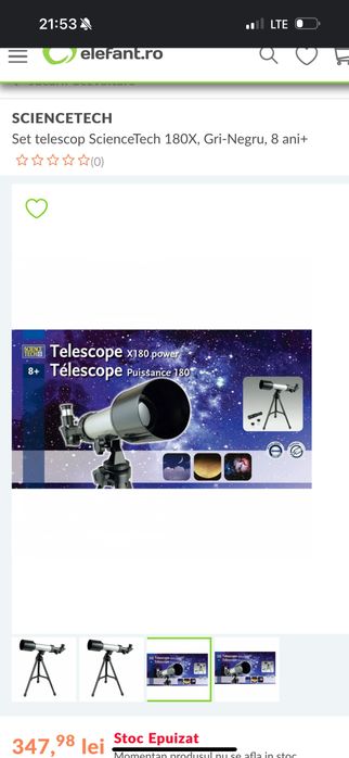 Telescop Science Tech pentru copii 8+
