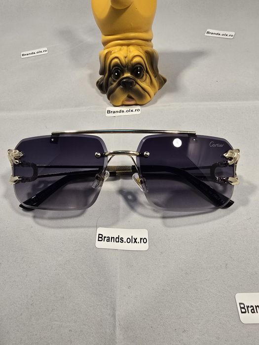 Ochelari de soare Cartier, Gold Frame, Black Lenses, 8809, made in Italy