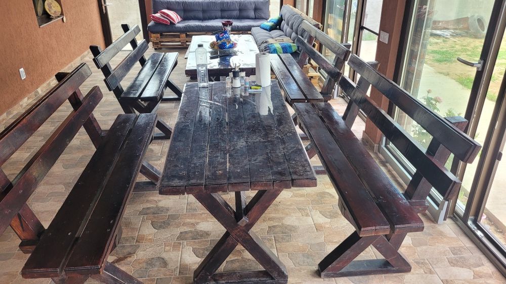 Masa cu bănci terasa