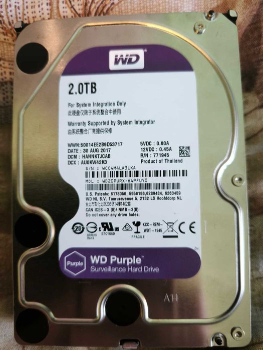 hdd DESKTOP 3.5 2tb Wd Purple WD20PURX Sata 3