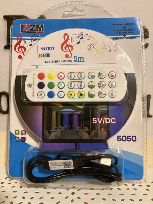 Bandă LED RGB 5050 5 Metri Control prin Telecomandă Aplicație Mobilă