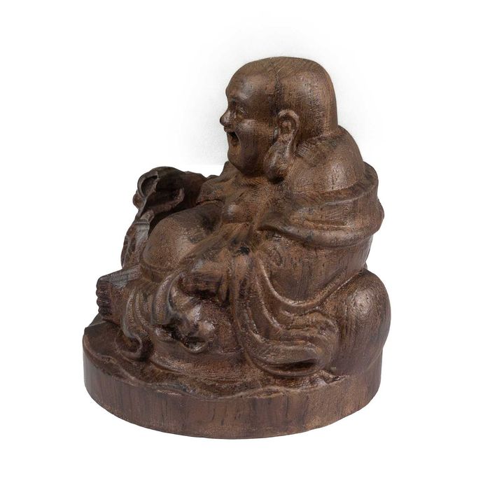 Смеещия се Буда.Ръчно изработена дървена статуетка.