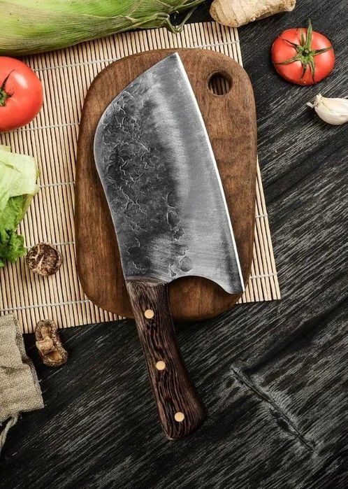 Cutit bucatarie tip satâr B-SQUL 30 cm, lama inox 20 cm, maner lemn, Chef/Japanese Cleaver