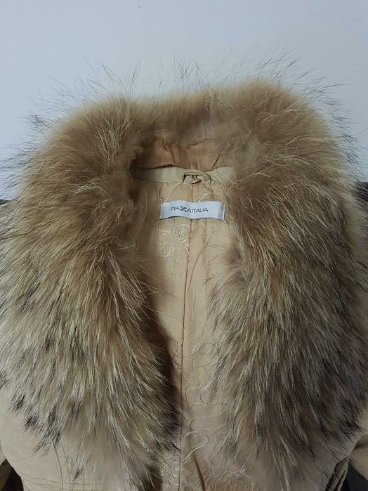 Якета от естествена кожа и пухче.