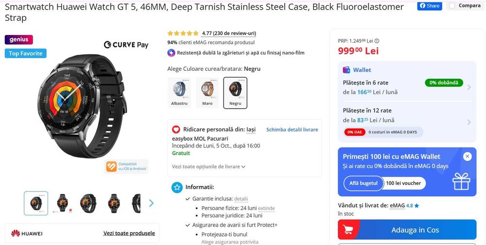 Smartwatch Huawei GT5, 46mm