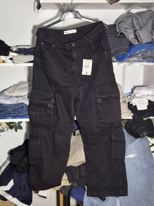 Pantaloni cartofi negri baggy, noi Bershka 44