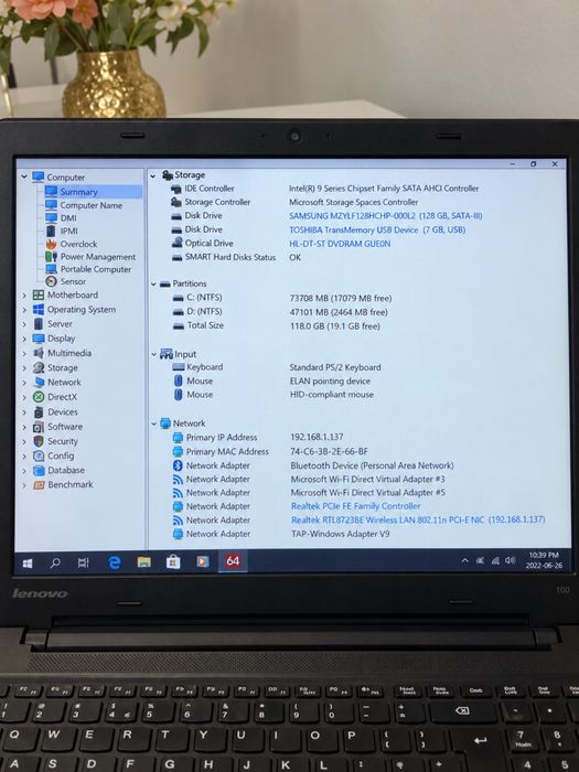 Laptop Lenovo IdeaPad 100-15IBD i3, SSD 128GB, 4GB RAM, 15.6”, Windows – elevi, Office, internet | Schimb desktop