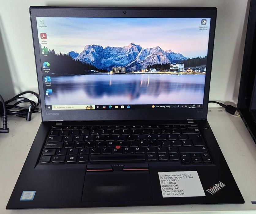 Laptop Lenovo T470s Core i5-6300U 8GB DDR4 256GB SSD Touch Screen