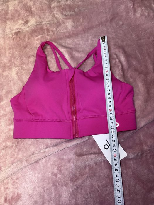 Bustiera Sutien S roz rose fucsia Alo Yoga etichetă fermoar sport sală