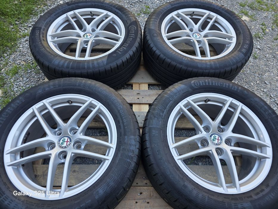 Лети джанти 16ки 5х110 Alfa Romeo + летни гуми 225/55/16 Continental