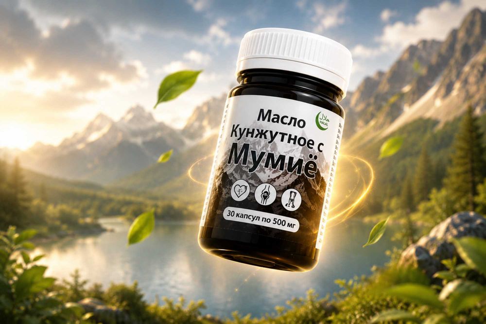 Масло кунжутное с Мумиё 500 мг 30 капсул