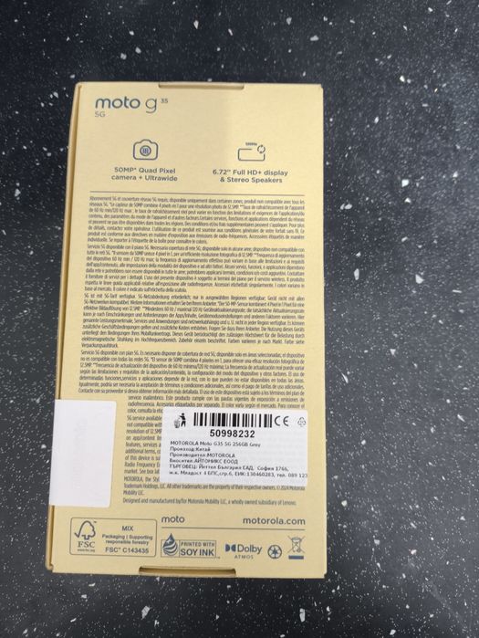 Moto G35 5G 4/256GB Yettel гаранция Черен