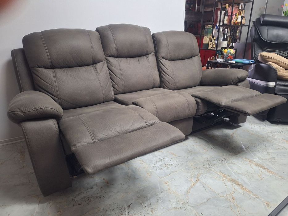 ПРОМОЦИЯ Диван тройка с функция релакс, сив цвят