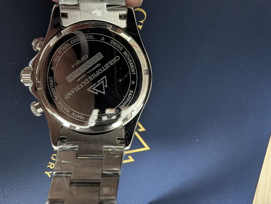 Christophe Duchamp Grand Mont Chronograph Argintiu Nou cu Garanție