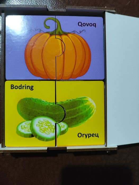 Пазл развивающий овощи и фрукты найди половинку