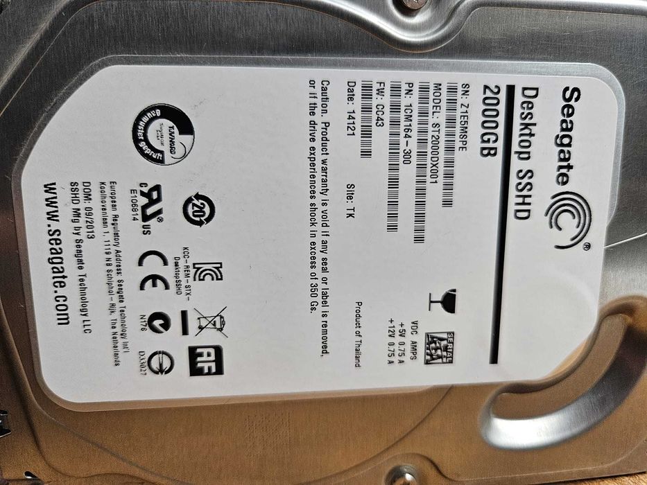 SSHD Seatgate 2000 gb, 99 %  viață_3 zile utilizare