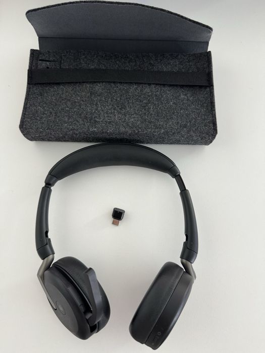 Casti Wireless JABRA Evolve2 65 Flex, Link 380/390A, Stereo, Noise Cancelling, Bluetooth, USB-C, negru