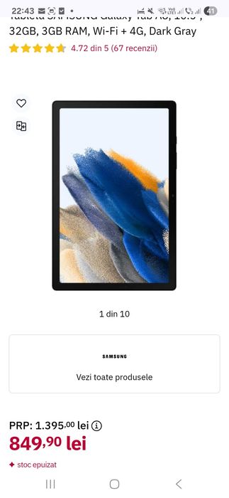 Tableta Samsung A8