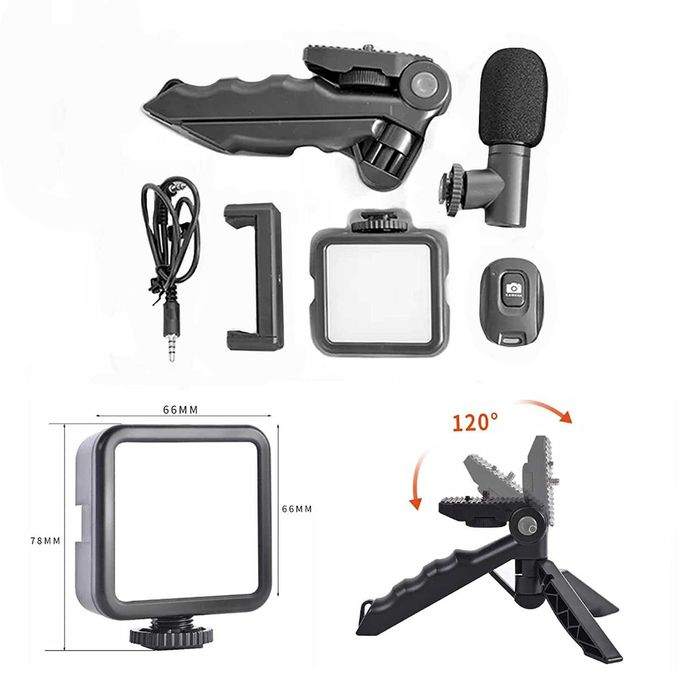 Стрийминг комплект за видея 4в1 - статив, светлина и микрофон