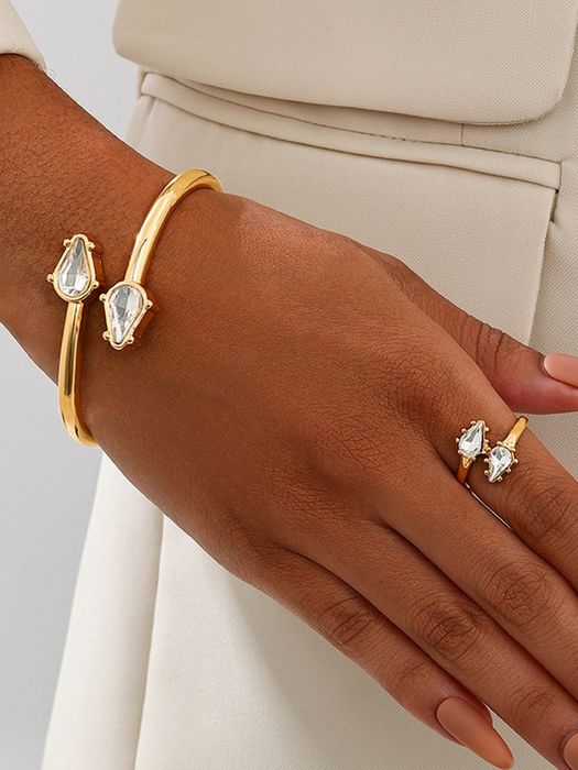 Женский набор комплект бижутерных украшений, аксессуаров кольцо и брас