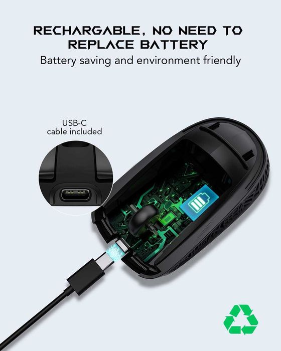 Ергономична акумулаторна безжична USB мишка Black Shark