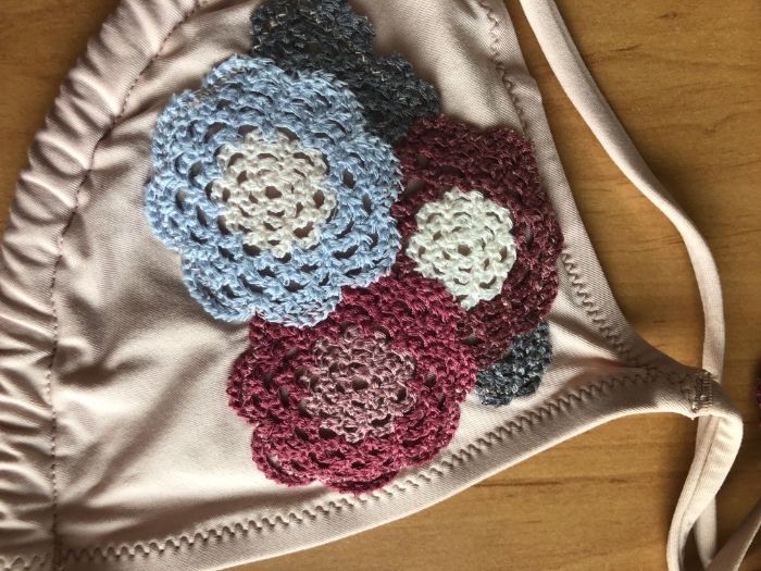 Розов бански на цветя / двоен /