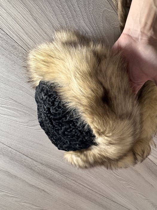 Caciula si guler blana vulpe argintie