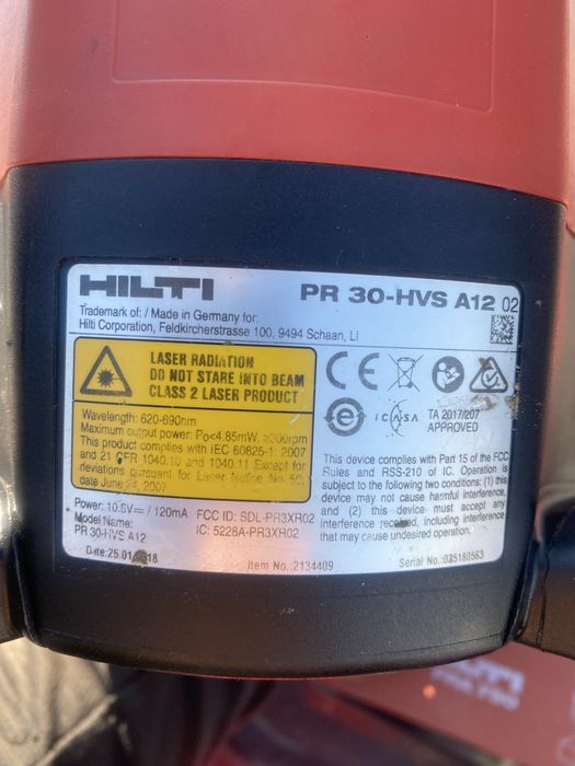 Nivela laser Hilti PRA 30-HVS