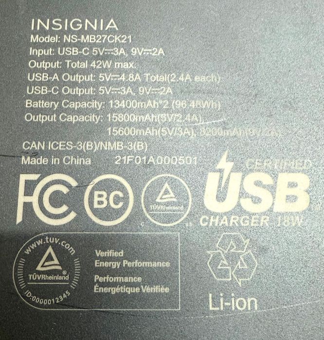 Външна батерия Leouw LE-211 19800mAh 4-портово USB зарядно устройство