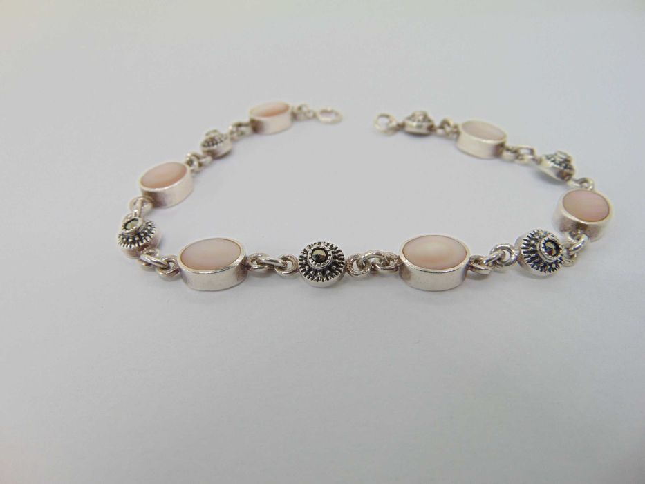 Bratara din argint cu sidef si marcasite
