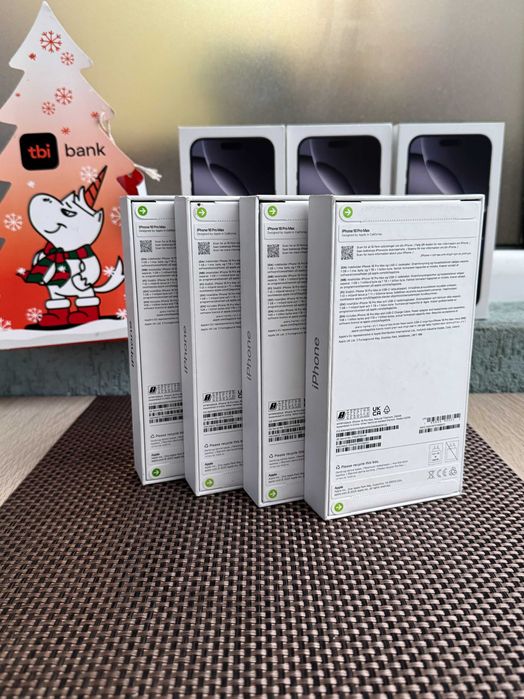 НЕРАЗПЕЧАТАН! iPhone 16 Pro Max Лизинг от 90лв/м BLACK WHITE NATURAL